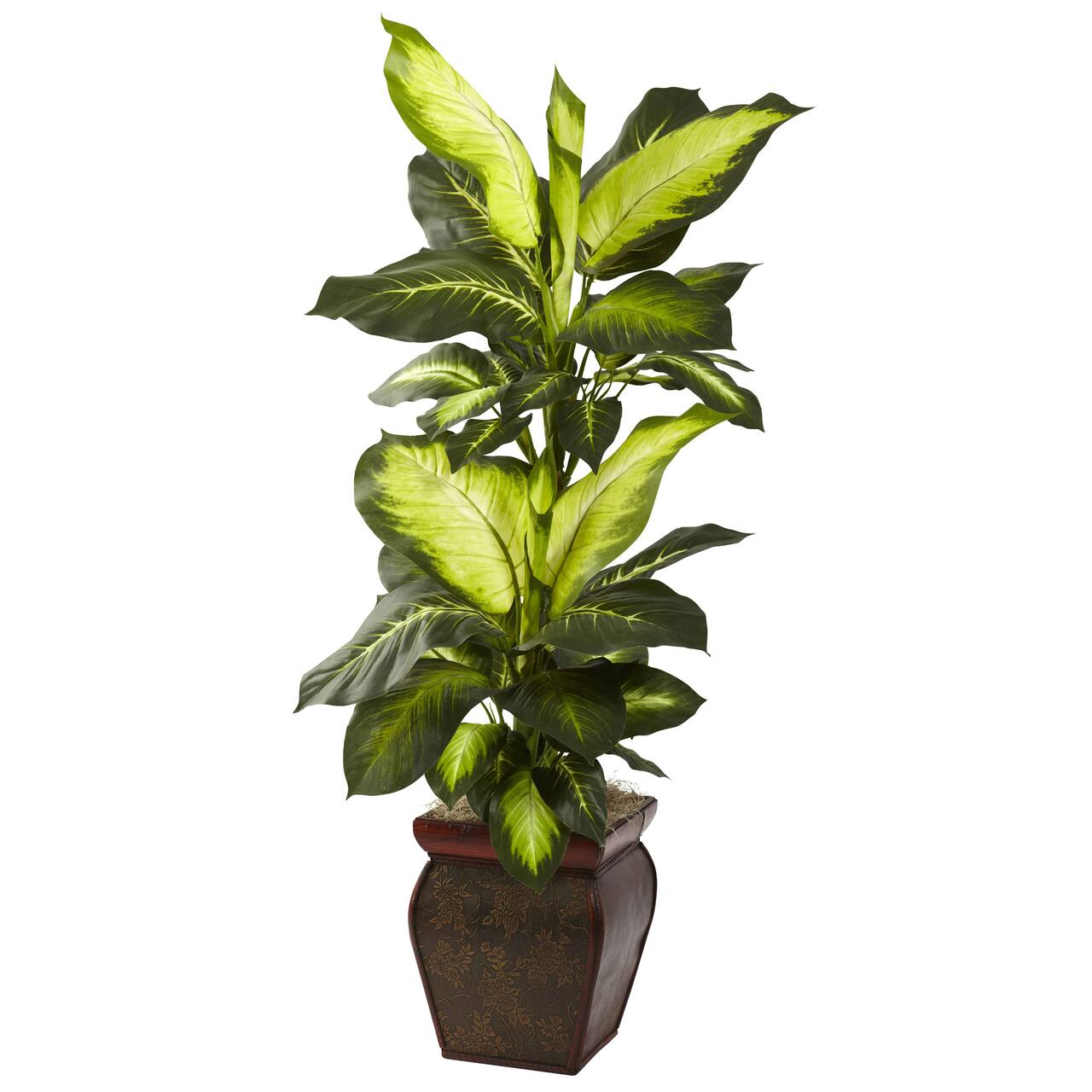 45" Artificial Golden Dieffenbachia Plant with Decorative Planter